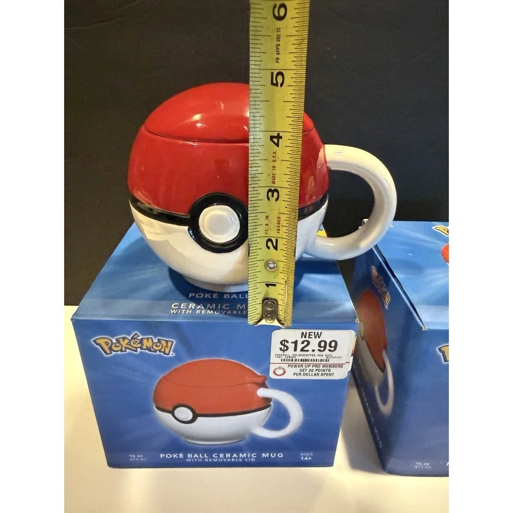 Pokemon Poké Ball Ceramic Mug – 16 oz – With Removable Lid – New in Bo